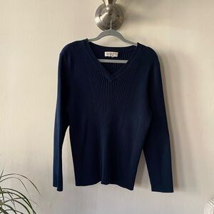 Jones New York Sport Woman Deep Blue V-Neck Sweater Size 2X